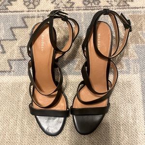 Halogen size 12 black strappy block heel